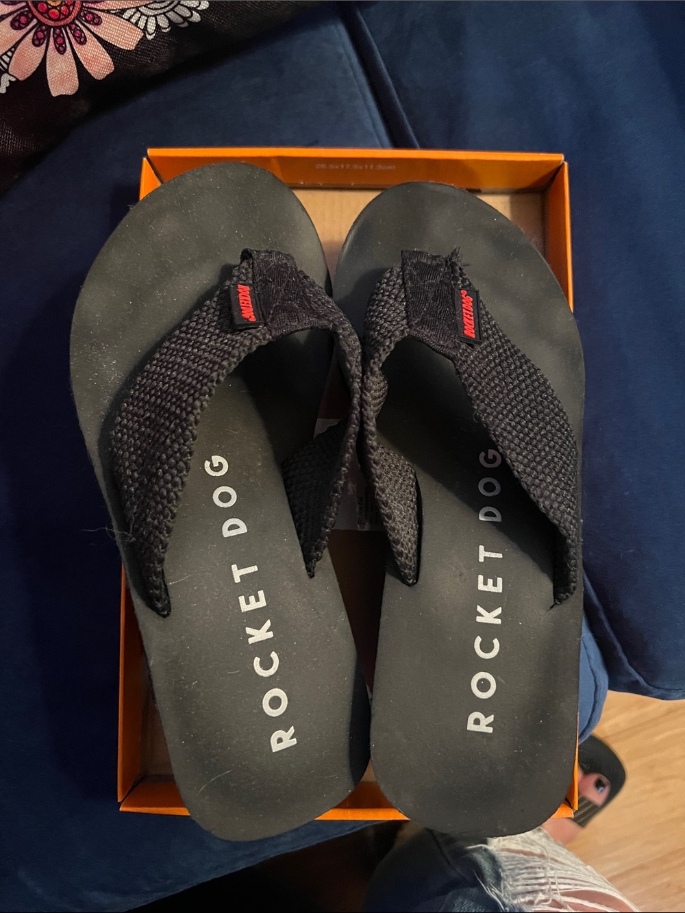 Rocket Dog Black Woven Strap Women’s Flip Flop Sandals